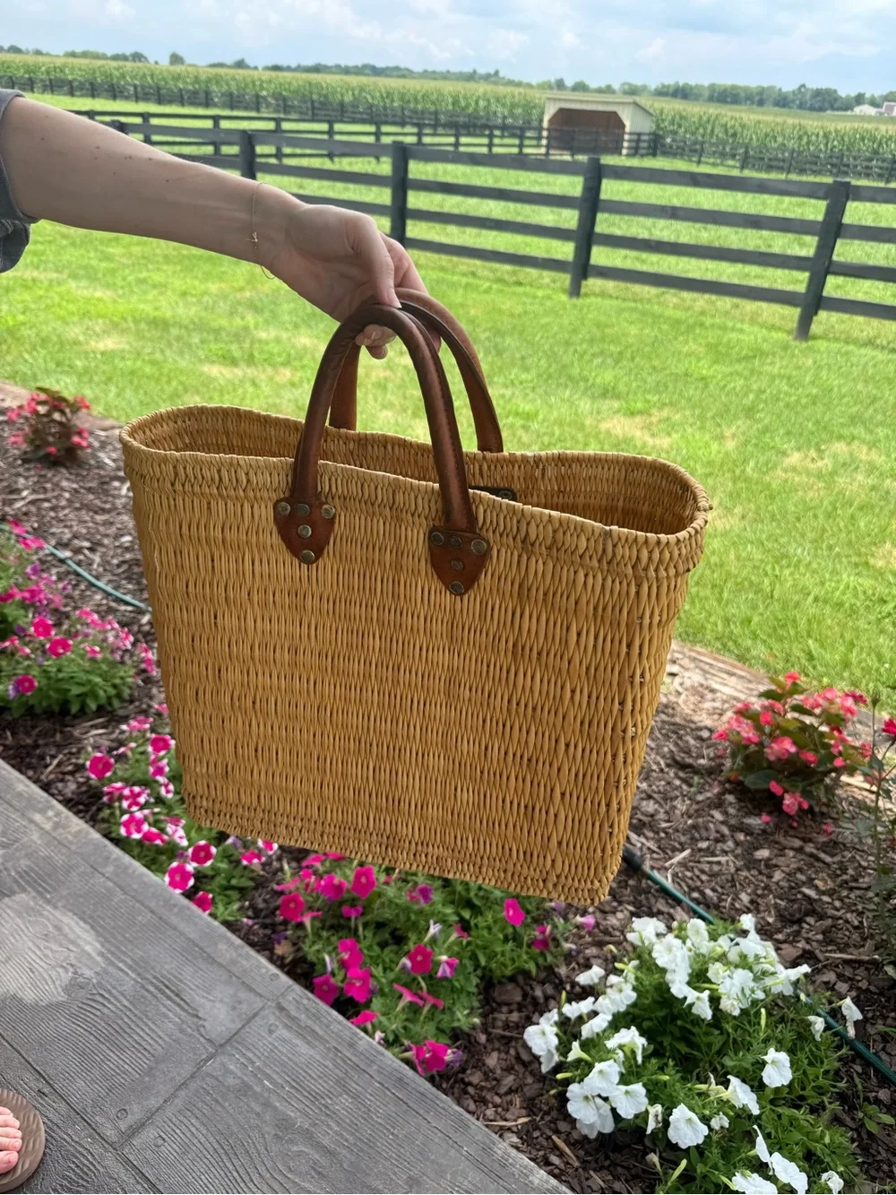 Vintage handwoven straw